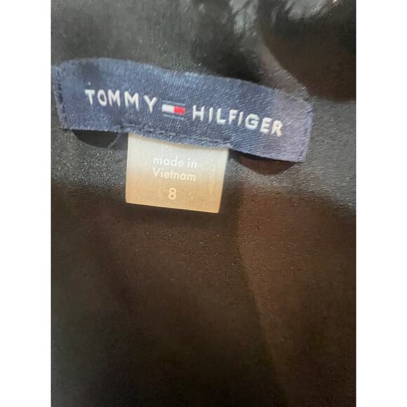 TOMMY HILLFIGER BLACK AND SILVER LACE HALTER DRESS WOMENS SIZE 8 - Picture 7 of 8